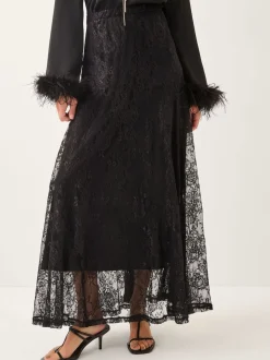 Monsoon Black Luna Lace Maxi Skirt