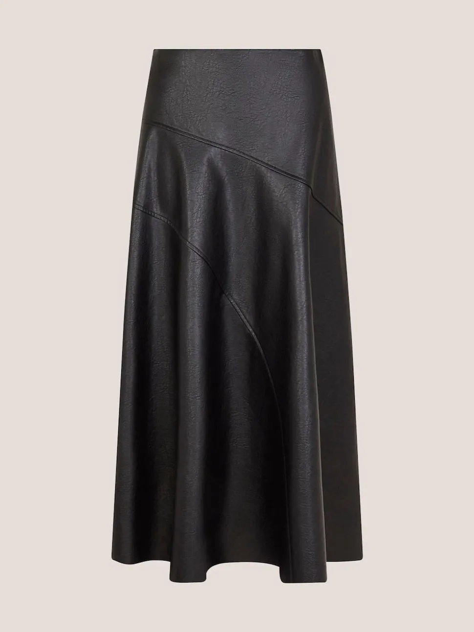 Monsoon Black Marnie Faux Leather Midi Skirt