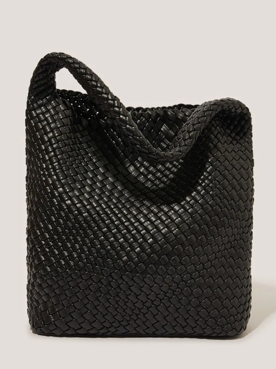 Monsoon Black Pree Woven Hobo Bag