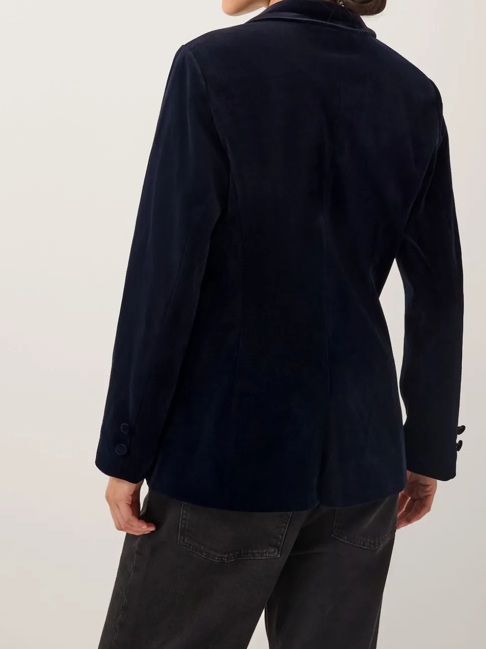 Monsoon Blue Mila Single Breasted Velvet Blazer
