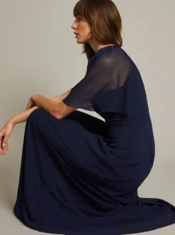 Monsoon Blue Mona Angel Sleeve Maxi Dress