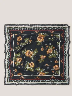 Monsoon Blue Rosalie Square Floral Print Scarf