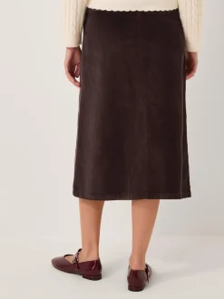 Monsoon Brown Malika Corduroy Midi Skirt