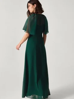 Monsoon Green Mona Angel Sleeve Maxi Dress