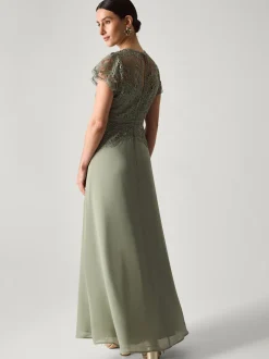 Monsoon Green Monica Lace Bridesmaid Dress
