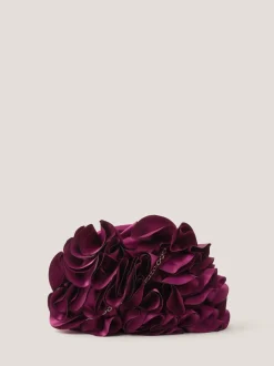 Monsoon Red Mindy Corsage Satin Clutch Bag