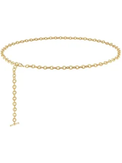 Mood Gold Polished Textured Chain Belt