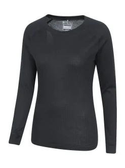 Mountain Warehouse Black Talus Womens Round Neck Thermal Top