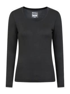 Mountain Warehouse Black Womens Keep The Heat Thermal Top and Pants Set