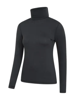 Mountain Warehouse Black Keep The Heat Womens Roll Neck Thermals