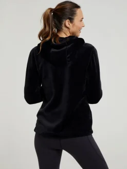 Mountain Warehouse Black Womens Snaggle Hooded Fleece
