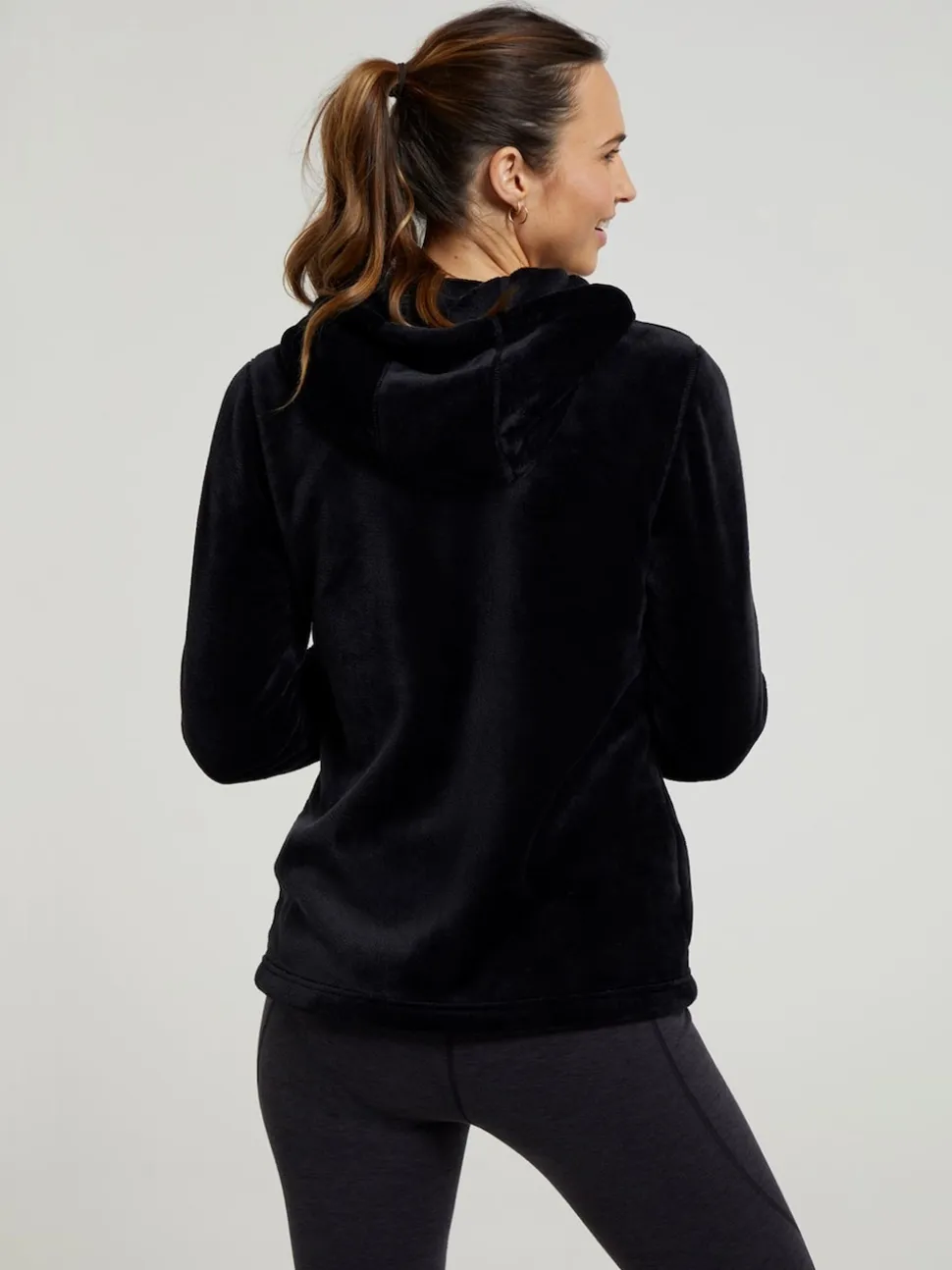Mountain Warehouse Black Womens Snaggle Hooded Fleece