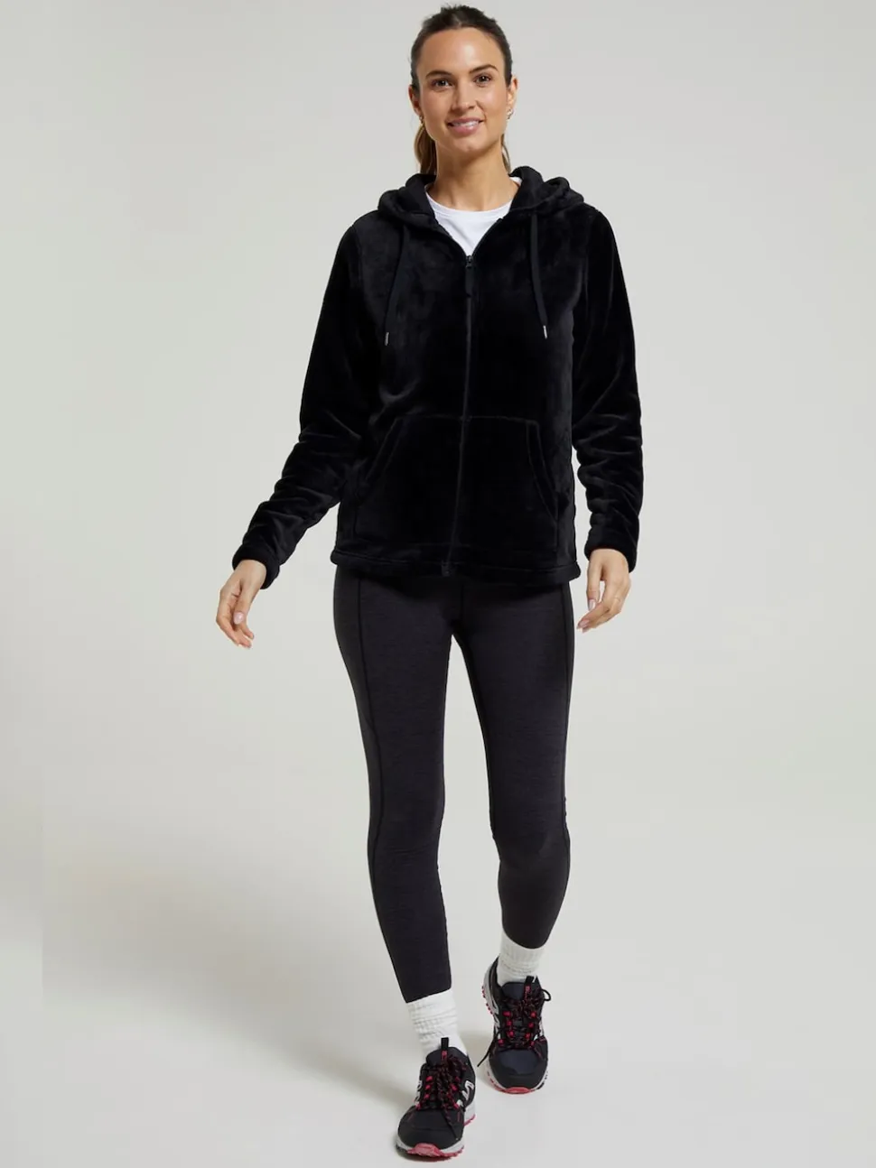Mountain Warehouse Black Womens Snaggle Hooded Fleece