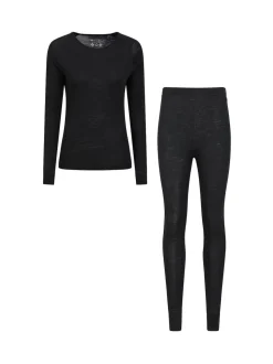 Mountain Warehouse Black Womens Merino Long Sleeve Thermal Top