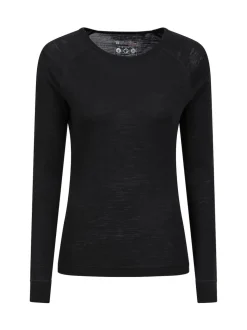 Mountain Warehouse Black Womens Merino Long Sleeve Thermal Top