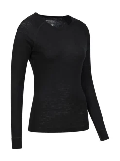 Mountain Warehouse Black Womens Merino Long Sleeve Thermal Top