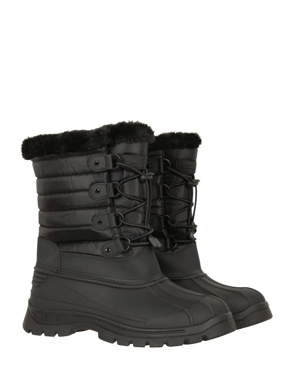 Mountain Warehouse Black Whistler Womens Sherpa Lined Adaptive Snow Boots
