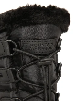 Mountain Warehouse Black Whistler Womens Sherpa Lined Adaptive Snow Boots