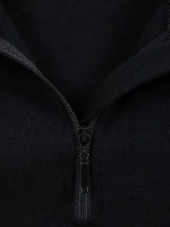 Mountain Warehouse Black Womens Merino Zip Neck Thermal Top