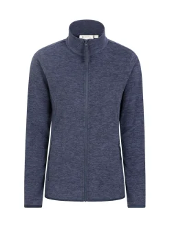 Mountain Warehouse Dark Blue Womens Snowdon Melange II Full-Zip Fleece
