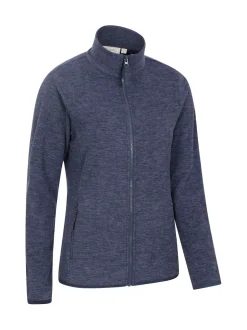 Mountain Warehouse Dark Blue Womens Snowdon Melange II Full-Zip Fleece