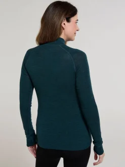 Mountain Warehouse Forest Green Womens Merino Zip Neck Thermal Top