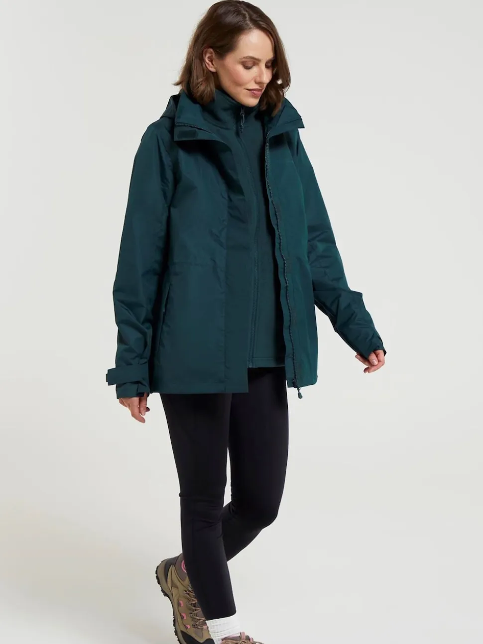 Mountain Warehouse Green Womens Fell 3-in-1 Water Resistant Jacket