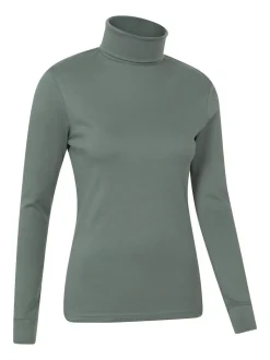 Mountain Warehouse Green Maribel Cotton Roll Neck Top
