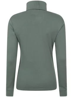 Mountain Warehouse Green Maribel Cotton Roll Neck Top