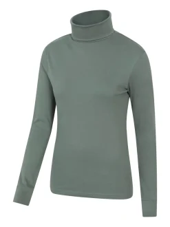 Mountain Warehouse Green Maribel Cotton Roll Neck Top