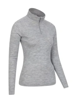 Mountain Warehouse Grey Womens Merino Zip Neck Thermal Top