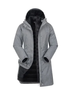 Mountain Warehouse Grey Womens Alaskan 3-In-1 Waterproof Long Coat