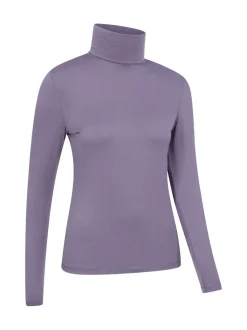 Mountain Warehouse Purple Keep The Heat Womens Roll Neck Thermals