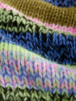 Multi Blue/Green Stripe Soft Touch Chunky Knit Cardigan