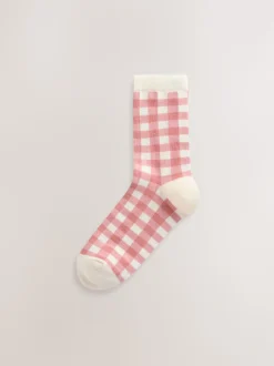 Multi Check Ankle Socks 5 Pack
