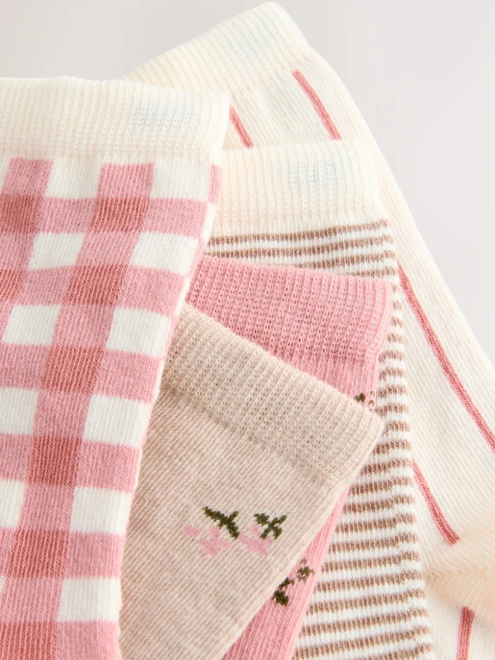 Multi Check Ankle Socks 5 Pack