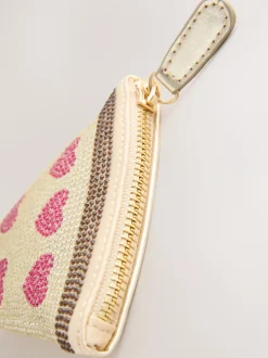 Multi Embellished Pizza Purse