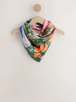 Multi Pink Floral Benjamin MacGregor Artist Collaboration Lightweight Square Scarf