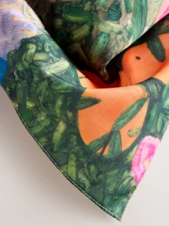 Multi Pink Floral Benjamin MacGregor Artist Collaboration Lightweight Square Scarf