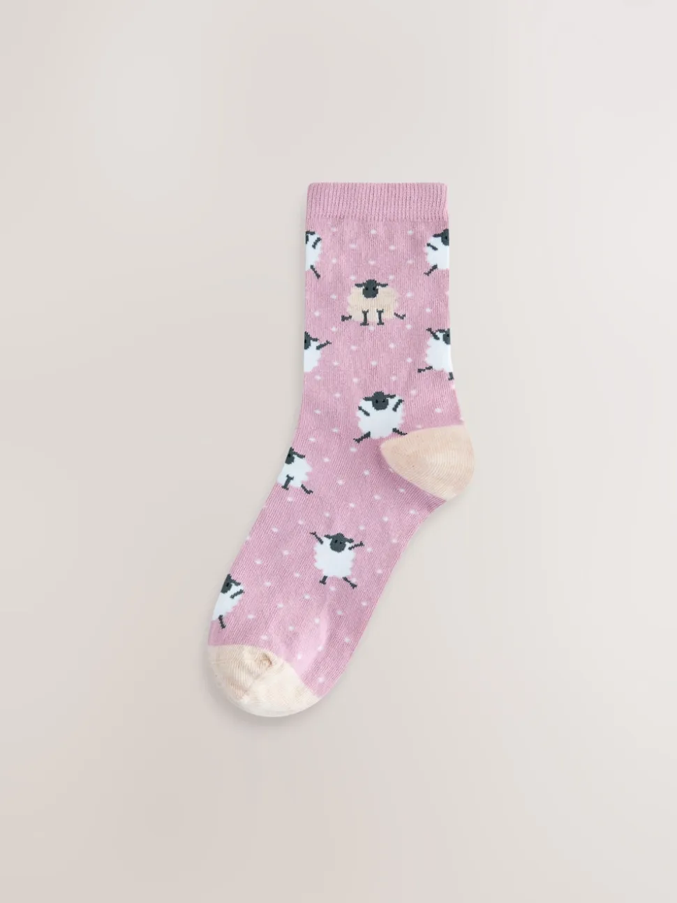 Multi Sheep Print Ankle Socks 4 Pack
