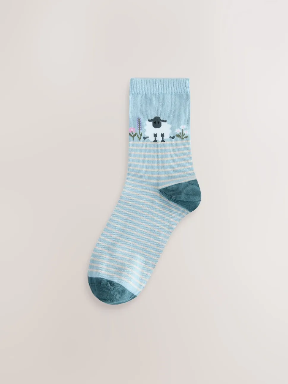 Multi Sheep Print Ankle Socks 4 Pack