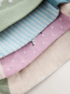 Multi Sheep Print Ankle Socks 4 Pack