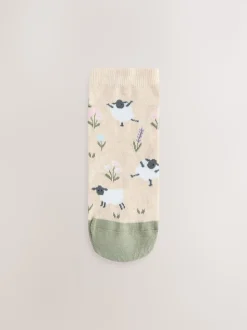 Multi Sheep Print Trainer Socks 4 Pack