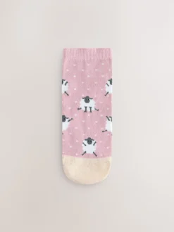 Multi Sheep Print Trainer Socks 4 Pack