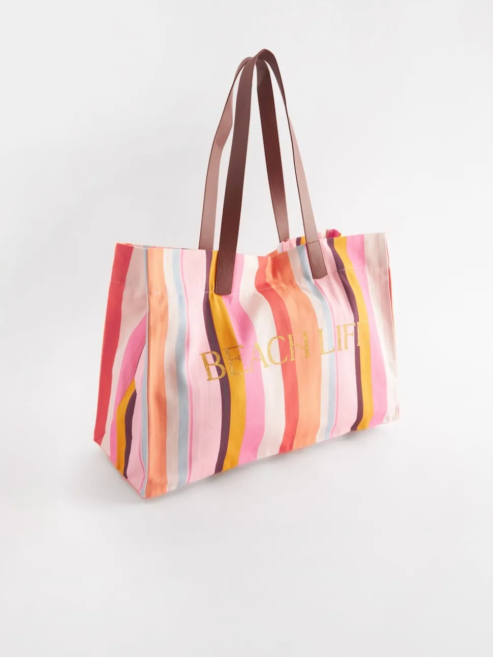 Multi Striped Beach Bag