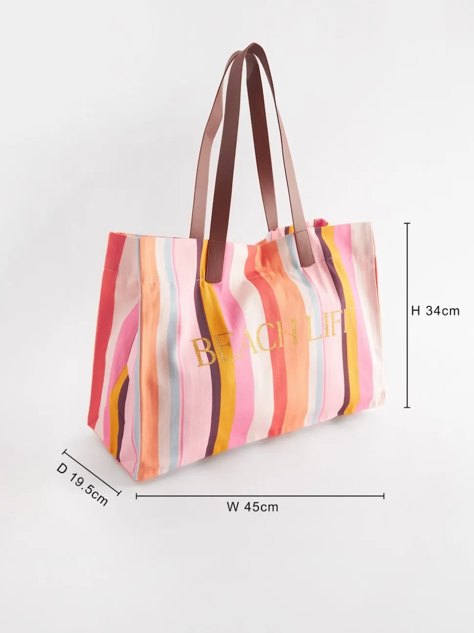 Multi Striped Beach Bag