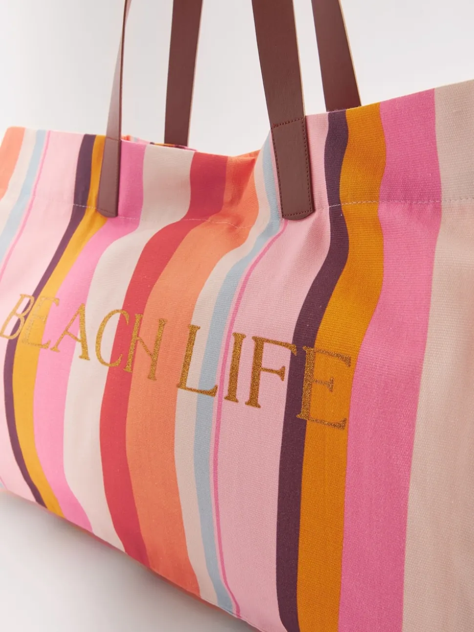Multi Striped Beach Bag