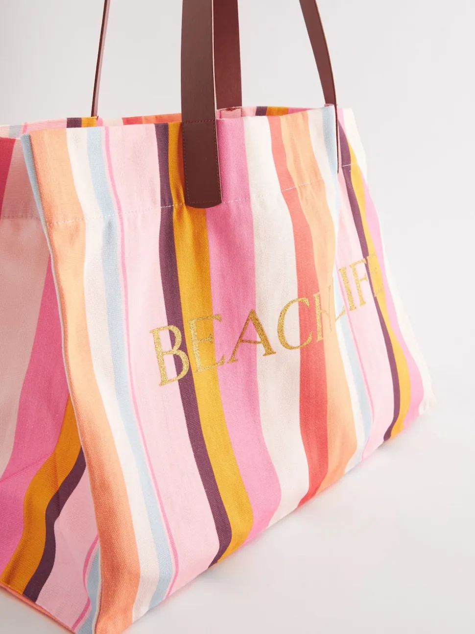 Multi Striped Beach Bag