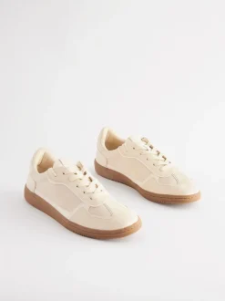 Natural Lace-Up Trainers