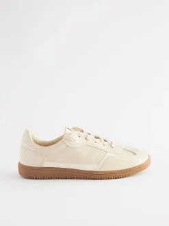 Natural Lace-Up Trainers